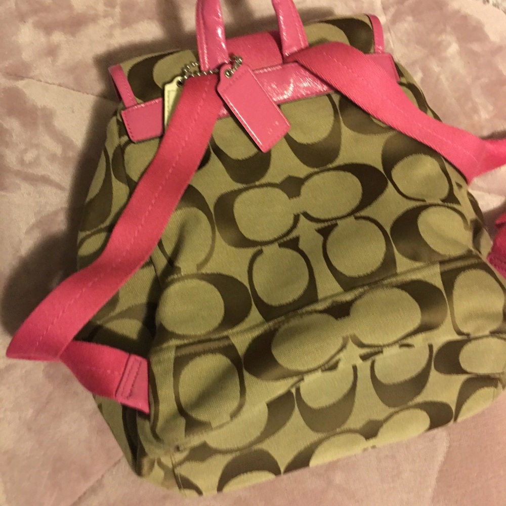Coach Signature Cloth Backpack - Picture 3 of 4